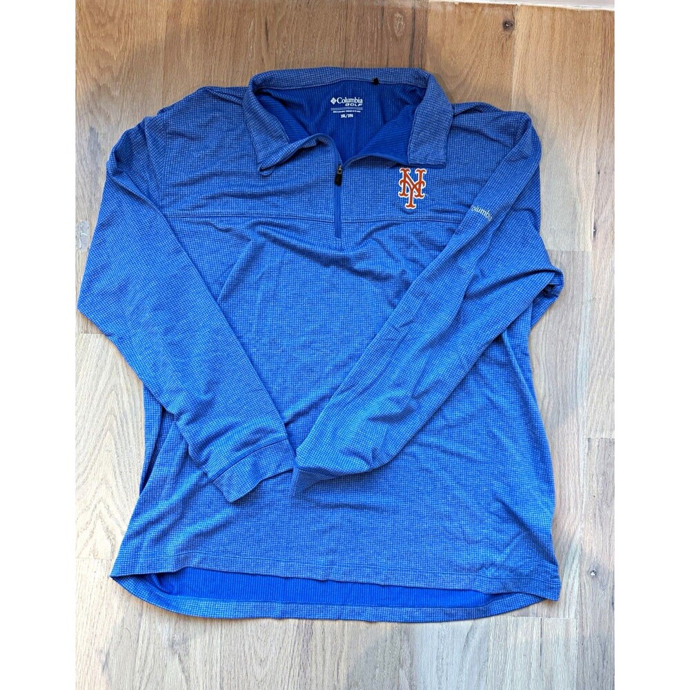 Columbia Golf New York Mets 1/4 Zip Pullover Men’s XXL Blue Long Sleeve MLB - Picture 1 of 3